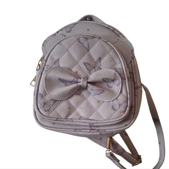 Under One Sky Handbags - Under One Sky Quilted Mini Backpack with Butterfly Design